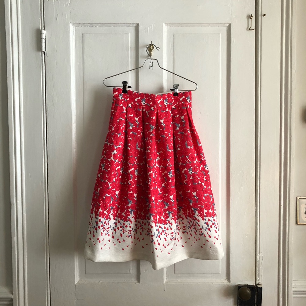 Ellsworth & Ivy Floral Red Midi Skirt - Like new